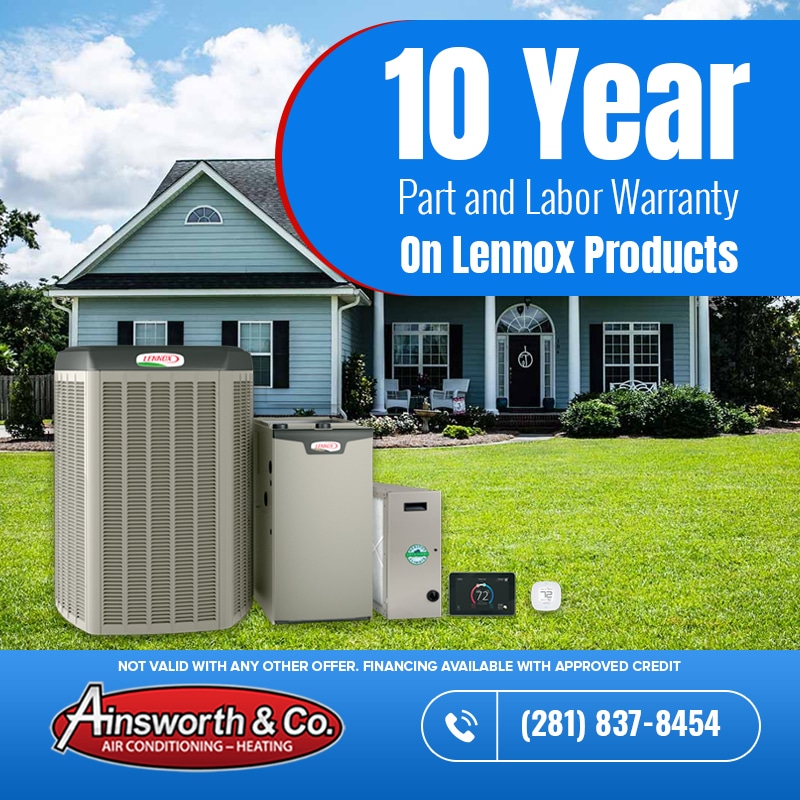 10 Year Part and Labor Warranty on Lennox Products