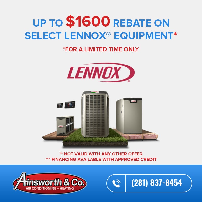 Up to $1600 Rebate on Select Lennox Equipment